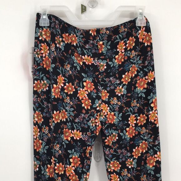 Wonder Nation Black Floral Stretchy Flare Pants Elastic Waist XL 14-16 Plus NEW - Picture 5 of 6